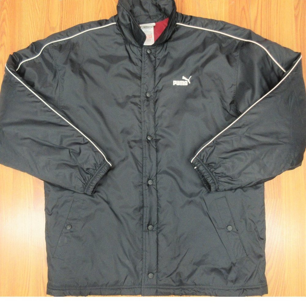 VTG PUMA NYLON BUTTON DOWN COAT/ JACKET X-LARGE, XL